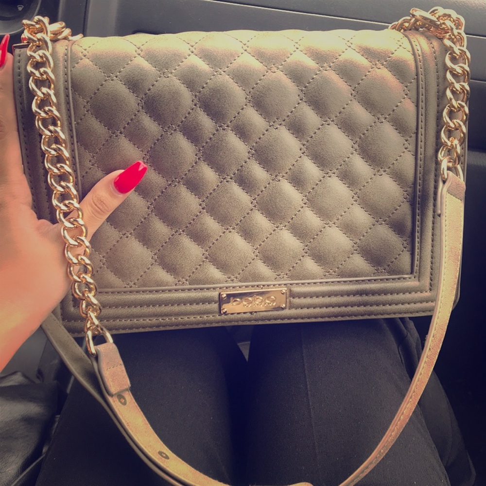 Original BEBE crossbody bag, taupe color